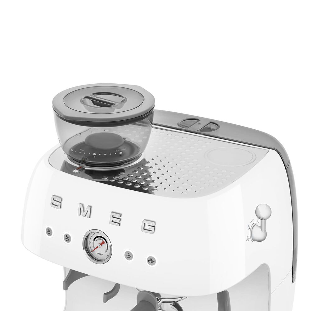 SMEG 81 Oz Espresso Coffee Machine with Grinder in White, , large