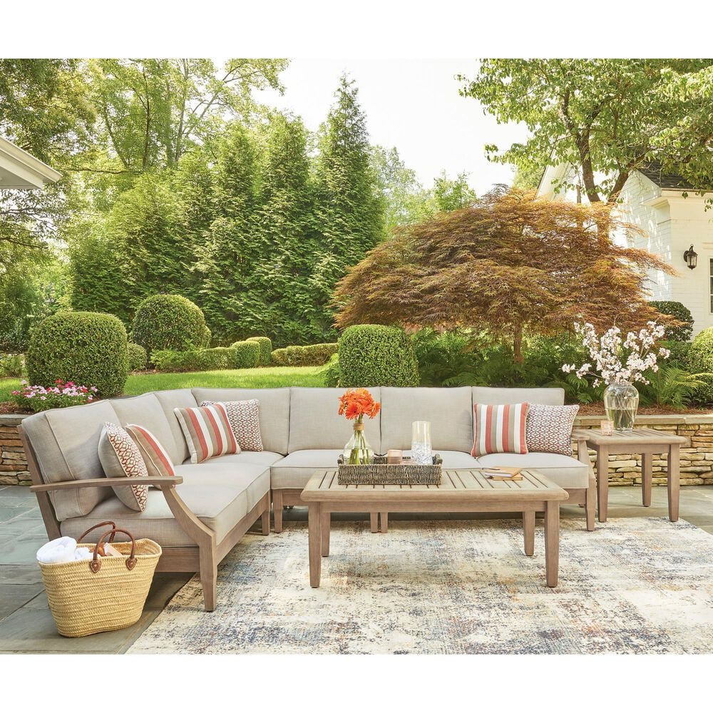 Ashley Clare View 4-Piece Outdoor Sectional in Beige, , large