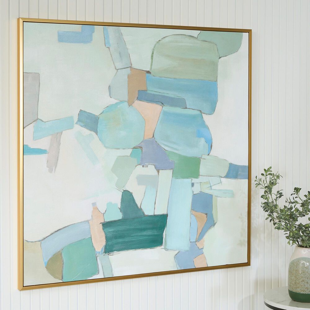Ashley Wynburn 48" x 48" Wall Art in White, Blue and Green, , large