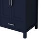 Lexora Home Jacques 36" Right Offset Single Bathroom Vanity in Navy Blue with 2 cm White Carrara Marble Top and Rectangular Sink, , large
