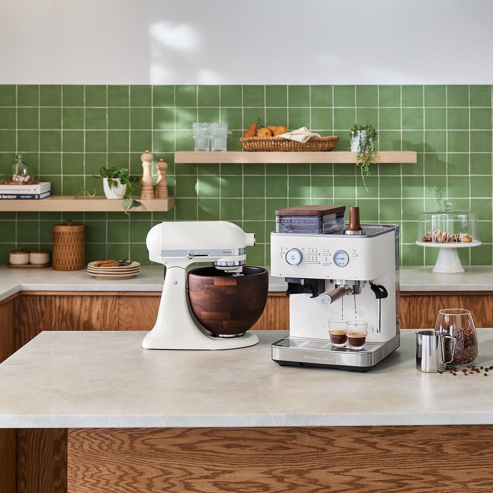 KitchenAid Semi Automatic Espresso Machine in Porcelain White, , large