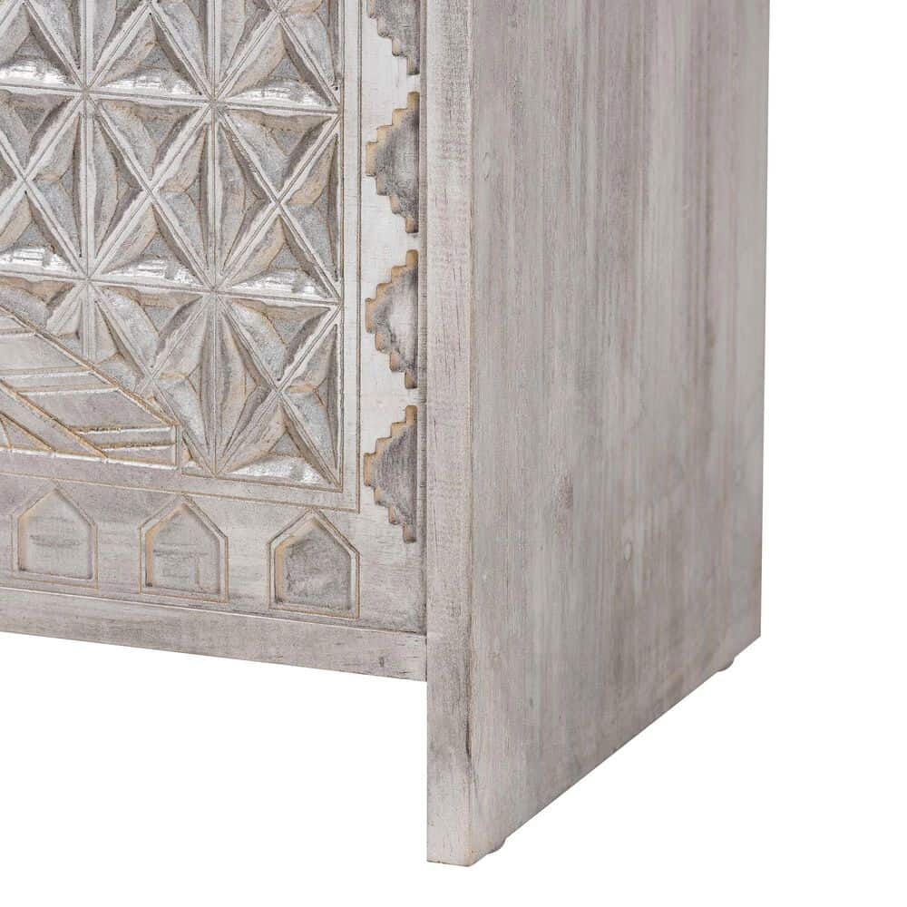 Baxton Studio Amado Storage Trunk in White Wash, , large