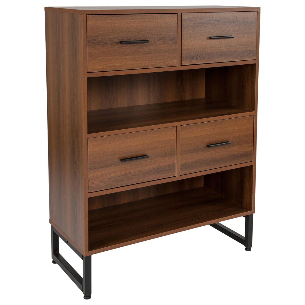 Flash Furniture Lincoln 2-Shelf Bookcase in Brown, , large