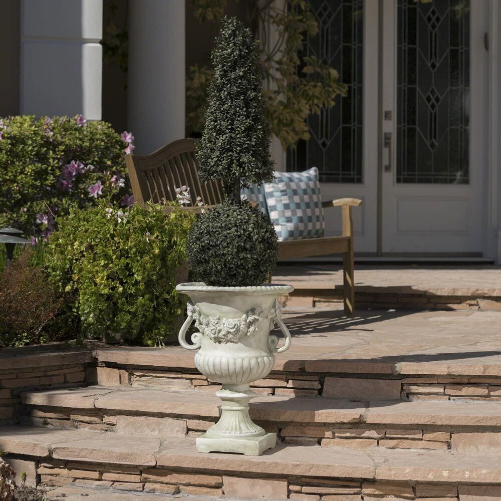 Hearth and Haven Outdoor Garden Urn Planter in White, , large