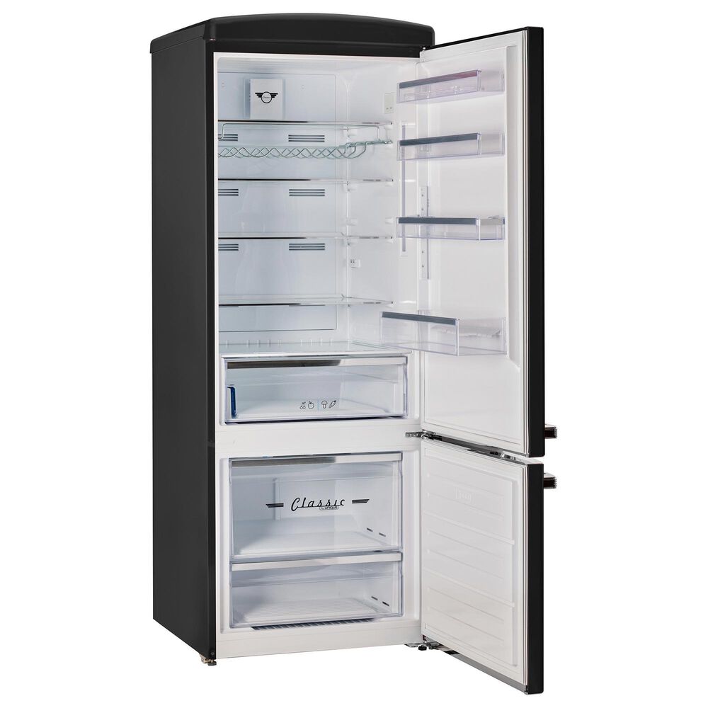 Unique Appliances Classic Retro 17 Cu. Ft Bottom Mount Refrigerator in Matte Black, , large