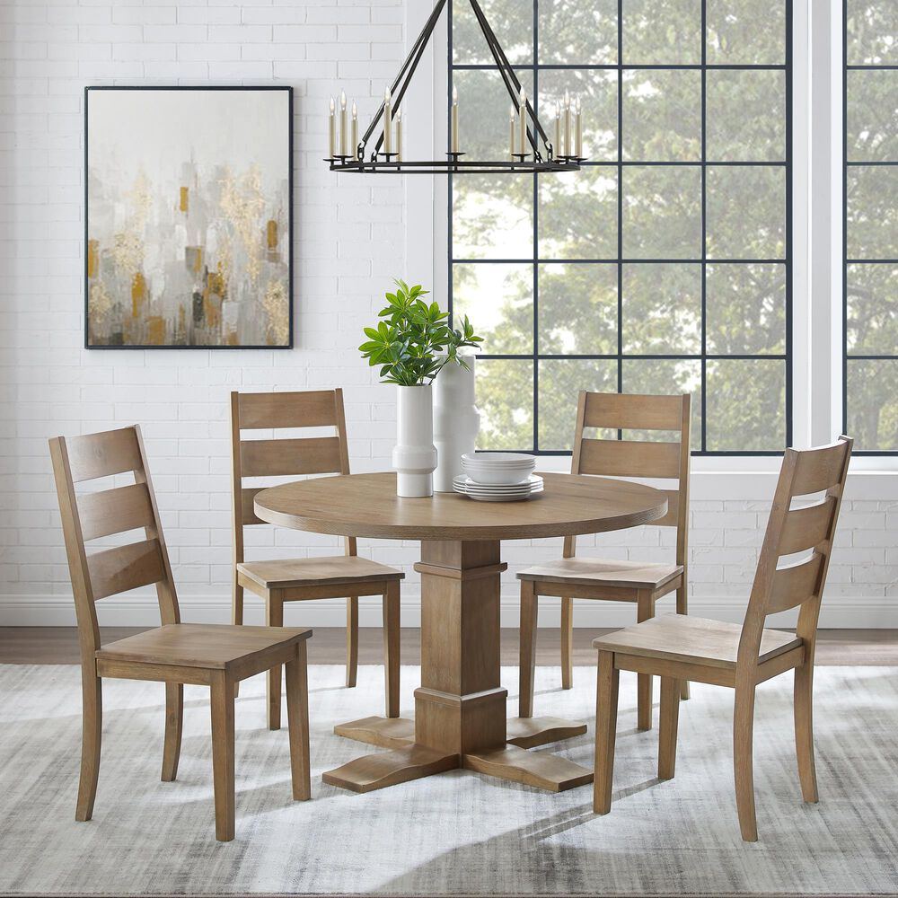 Crosley Furniture Joanna 5-Piece Dining Set in Rustic Brown, , large