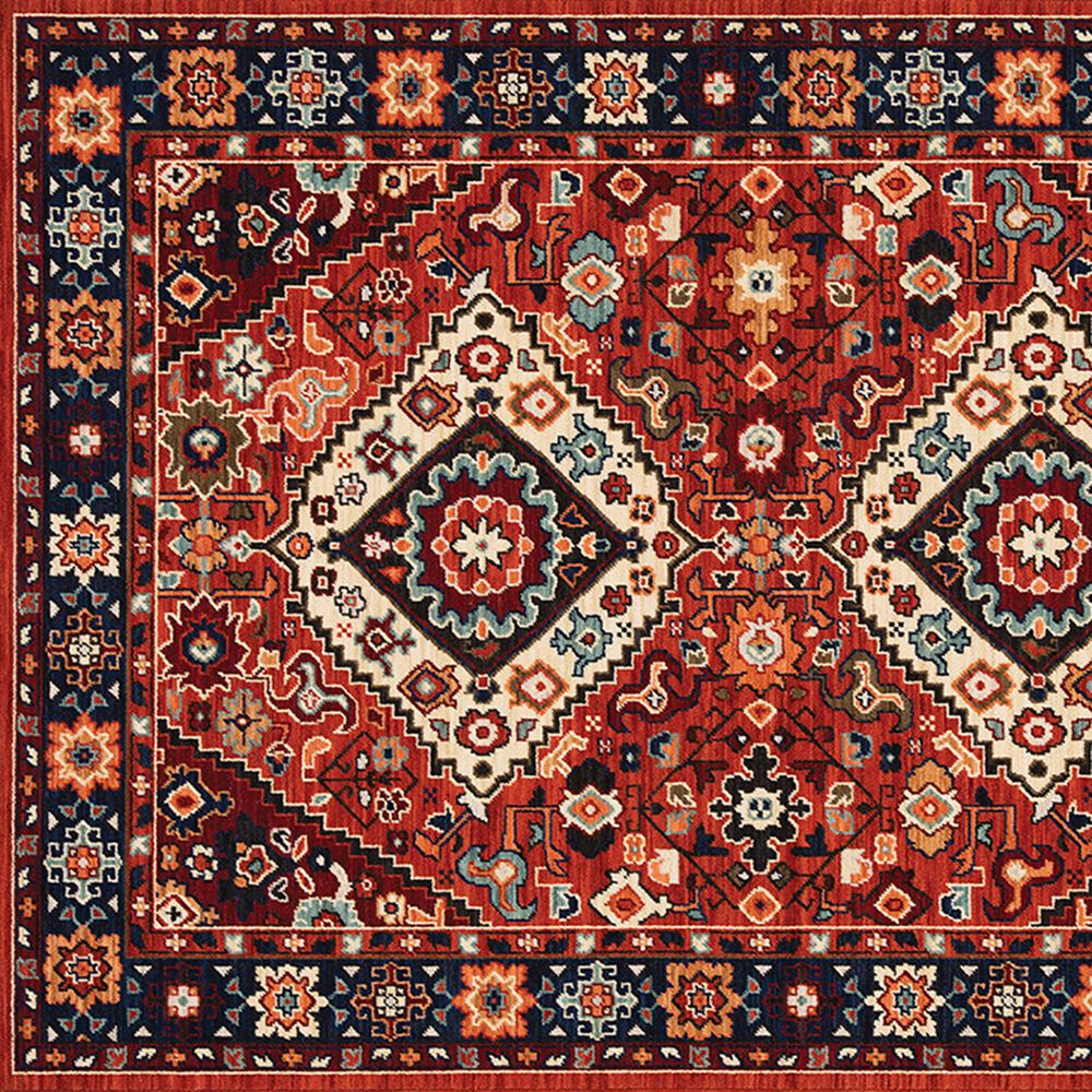 Oriental Weavers Lilihan Medallion 2061V 2&#39; x 6&#39; Red and Blue Scatter Rug, , large