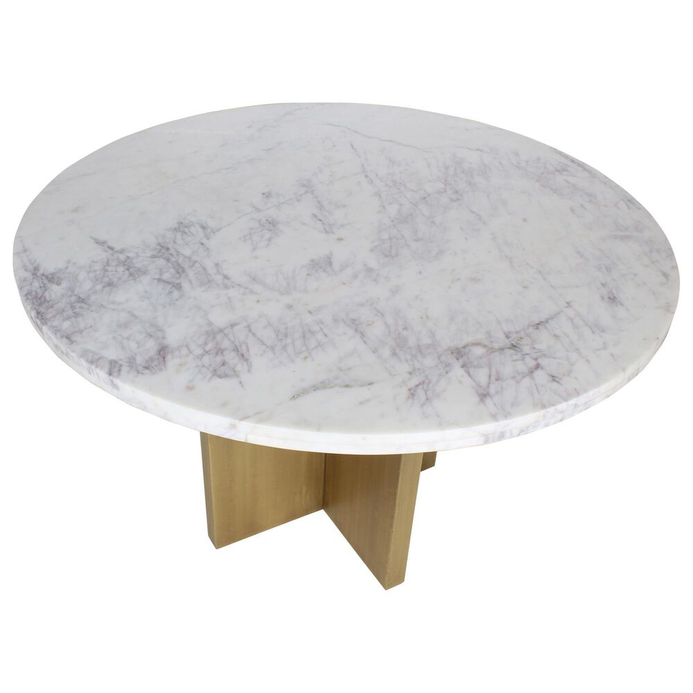 Moe&#39;s Home Collection Graze Dining Table in White and Brass - Table Only, , large