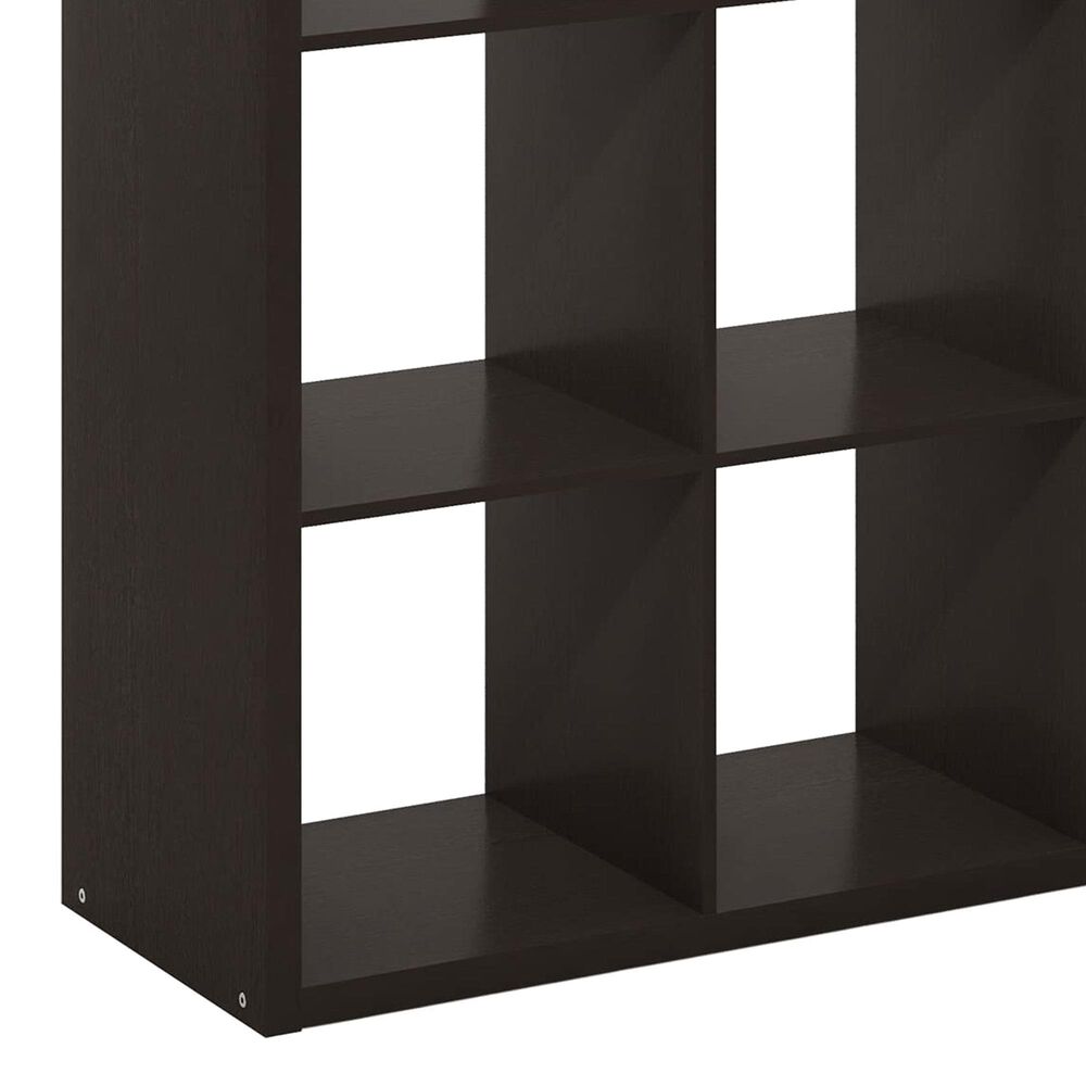 HOMLUX 9-Cube Reversible Open Back Bookshelf in Dark Oak, , large
