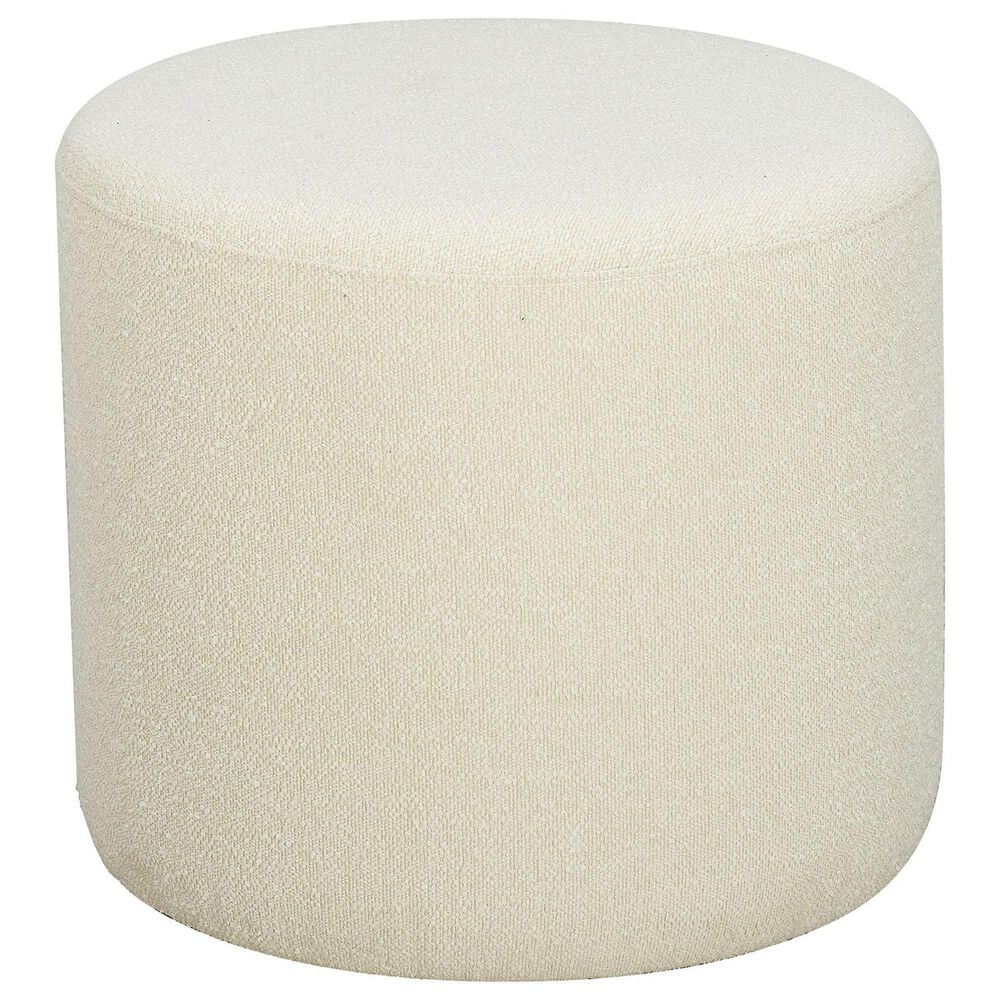 Lifestyle Solutions Garrett Round Ottoman in Snow, , large