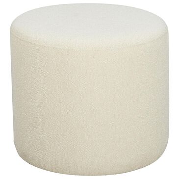 Lifestyle Solutions Garrett Round Ottoman in Snow, , large