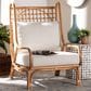 Baxton Studio Helina Accent Chair with Light Honey Rattan in White, , large