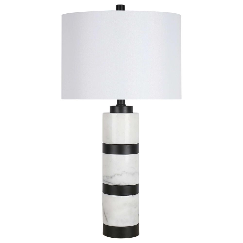 Classy Art Wholesalers Marble Harmony Table Lamp in Matte Black and White, , large