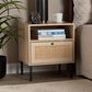 Baxton Studio Caterina 1-Door End Table in Natural Brown and Black, , large