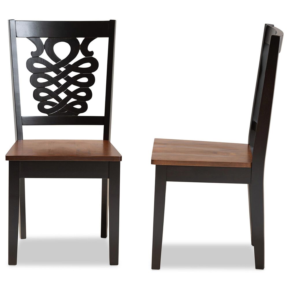 Baxton Studio Gervais Side Chair in Dark Brown and Walnut Brown (Set of 2), , large