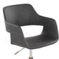 Lumisource Margarite Task Chair with Grey Faux Leather Cushion in Gold, , large