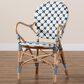 Baxton Studio Bryson Arm Chair in Natural Brown, Blue and White, , large