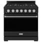 Thor Kitchen Gordon Ramsay 6 Cu. Ft. Professional Gas Range with Stainless Steel Handle Kit in Black, , large