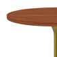 Leisuremod LeisureMod Verve Collection 36 Round Dining Table, Brushed Gold Base with Cognac Brown MDF Top, , large