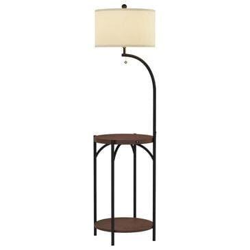 Timberlake Lavish Home Floor Lamp with End Table in Dark Brown, , large