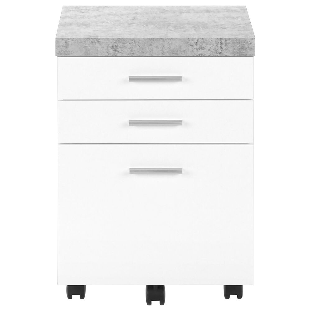 Monarch Specialties 3-Drawer Filling Cabinet in White, Grey and Black, , large
