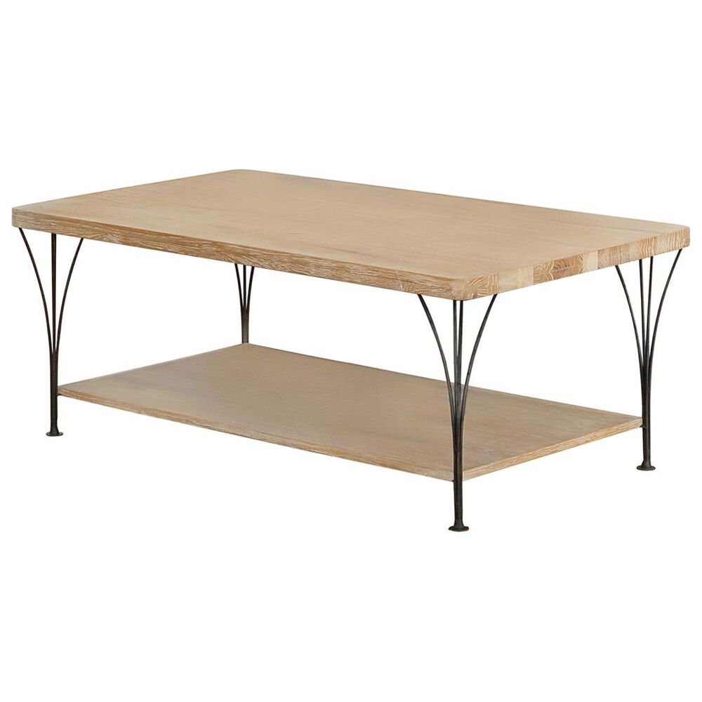 Bolton Furniture Thetford 45" Coffee Table with Shelf in Pickled Oak, , large