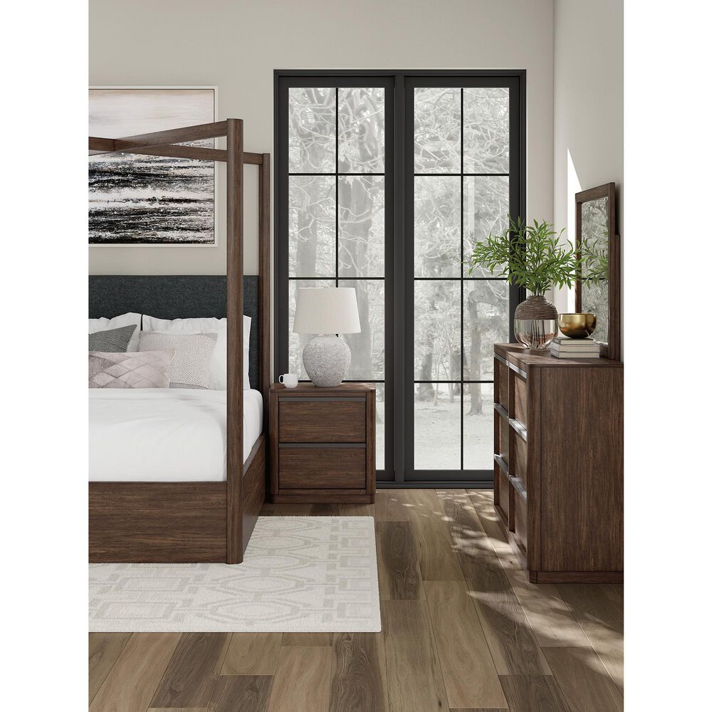 Ashley Dilenno Queen Canopy Bed in Dark Brown, , large