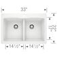 Blanco Diamond 33" Equal Double Dual Mount Kitchen Sink in White, , large