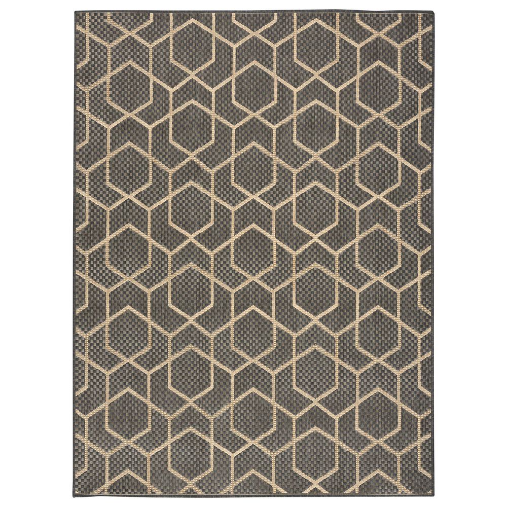 Nourison Horizon HOZ01 Charcoal 6&#39; x 9&#39; Indoor/Outdoor Area Rug, , large