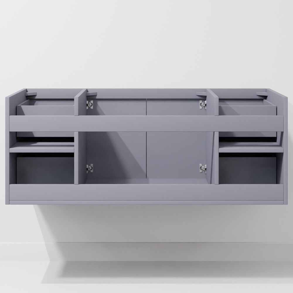 Lexora Home Geneva 48&quot; Single Bathroom Vanity in Dark Grey with 2 cm White Carrara Marble Top and Rectangular Sink, , large