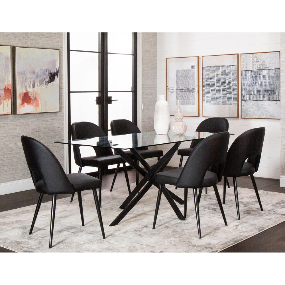 Sunset Furniture Lena Dining Table in Clear and Matte Black, , large