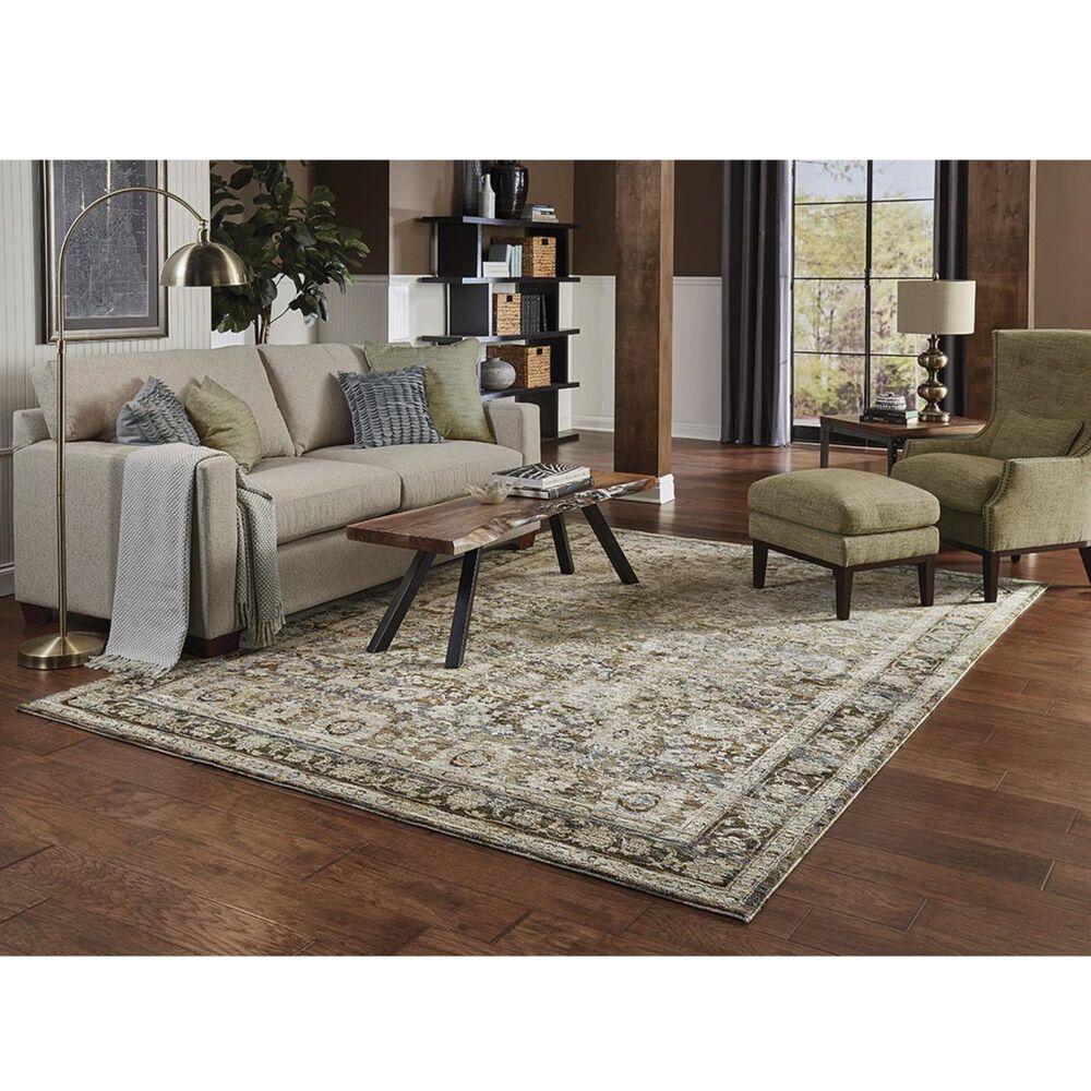Oriental Weavers Andorra 7125C 10&#39; x 13&#39;2&quot; Green and Brown Area Rug, , large