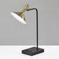 Adesso Lucas LED Desk Lamp with USB in Black and Antique Brass, , large