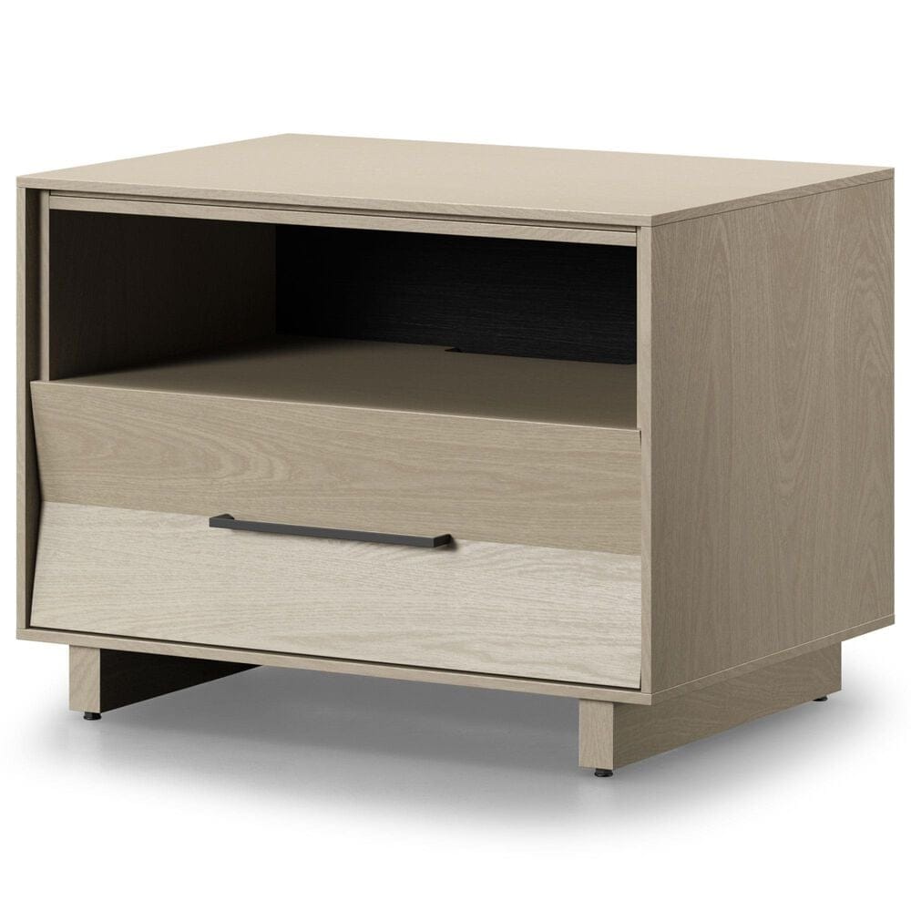 BDI Kava 28" 1-Drawer Nightstand in Washed Oak with Outlets and USB Ports, , large