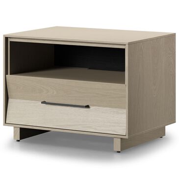 BDI Kava 28" 1-Drawer Nightstand in Washed Oak with Outlets and USB Ports, , large
