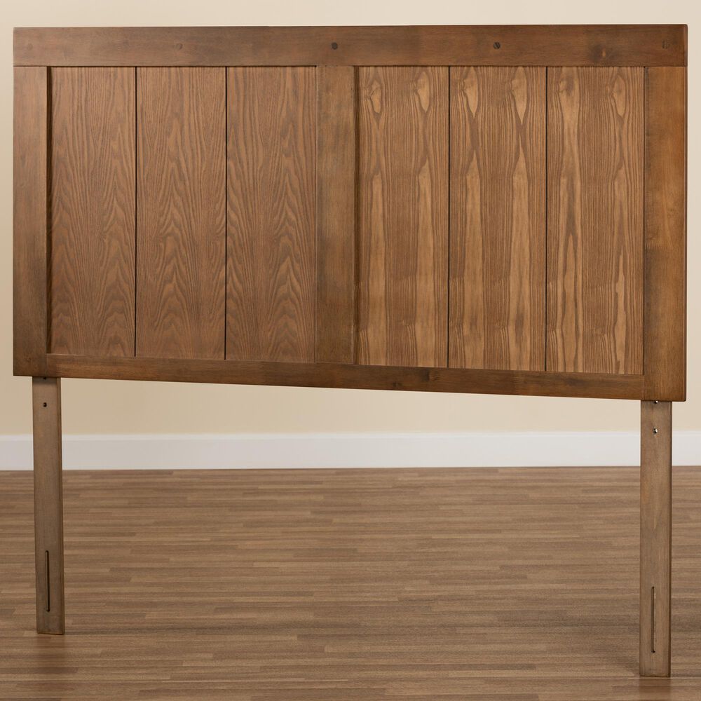Baxton Studio Patwin King Panel Headboard in Ash Walnut, , large