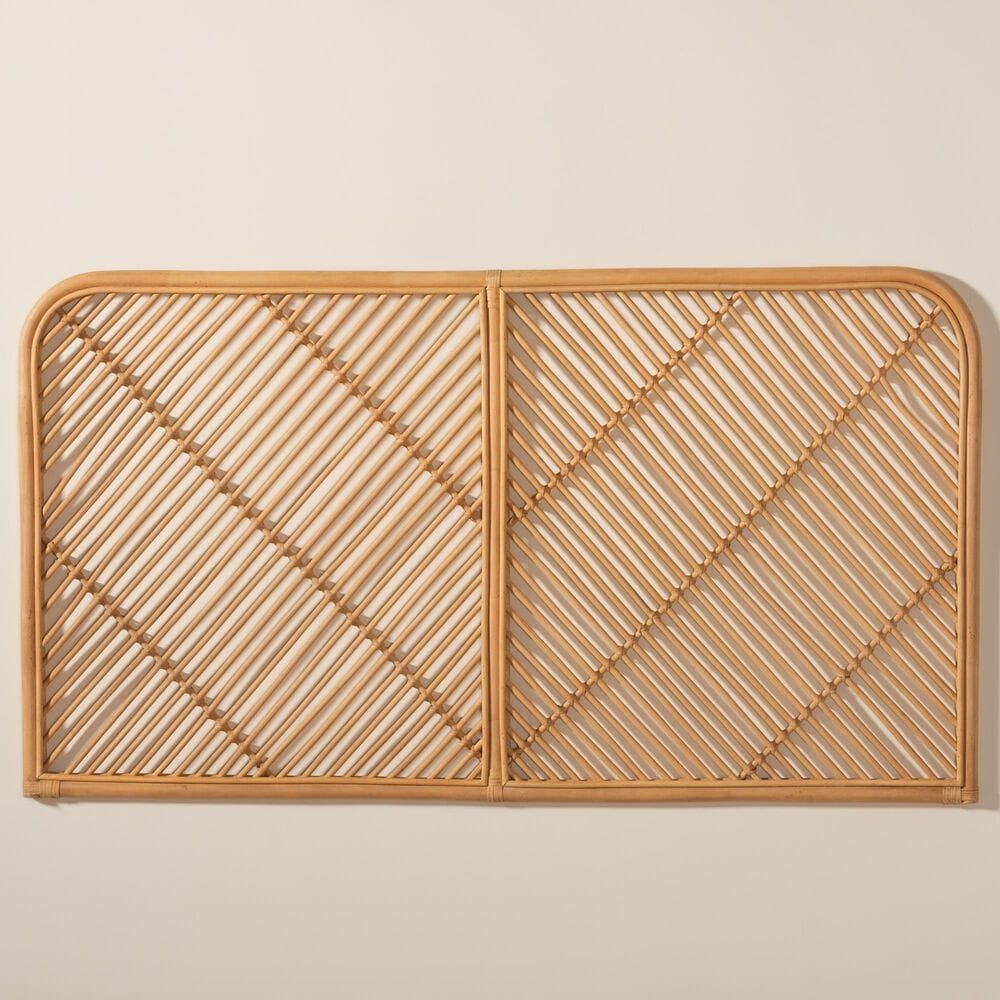 Baxton Studio Sakina Queen Panel Headboard in Natural Brown, , large