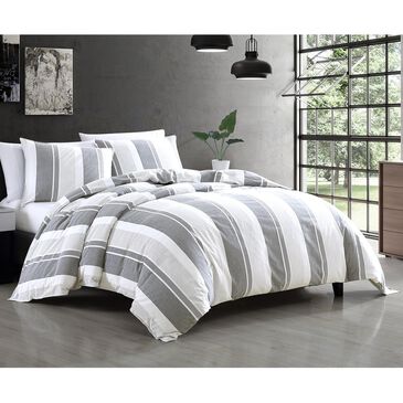 Hallmart Collectibles Vian 3-Piece Queen Comforter Set in Gray and Blue, , large