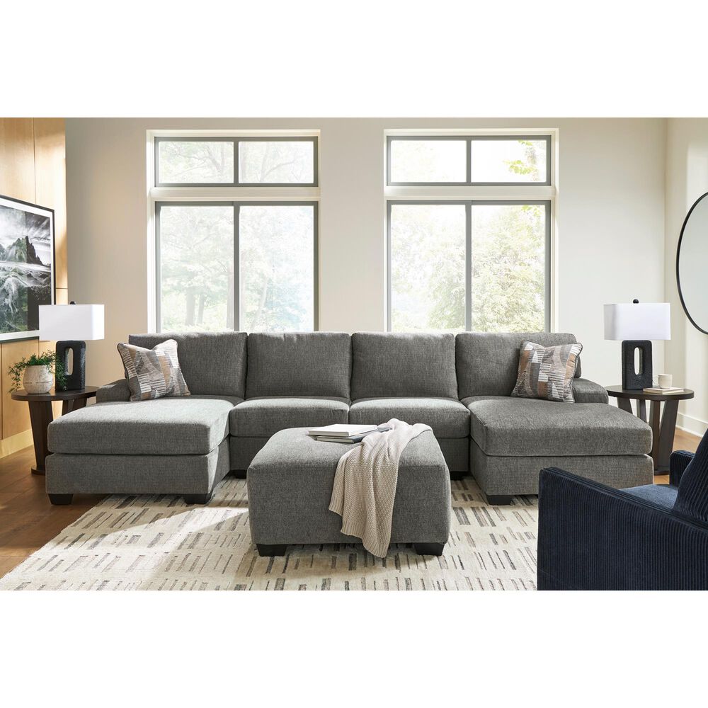 Ashley Clarington Oversized Accent Ottoman in Greystone, , large
