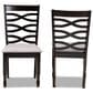 Baxton Studio Lanier Side Chair with Grey Cushion in Espresso Brown (Set of 2), , large