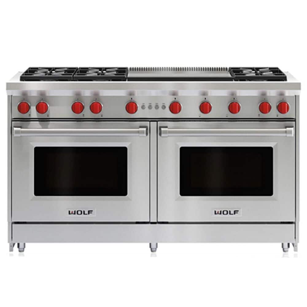 Wolf 60" Double Gas Range in Stainless Steel, , large