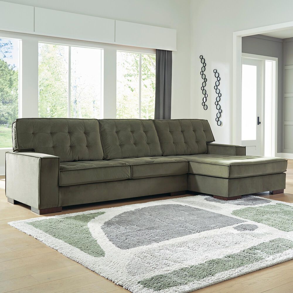 Ashley Caspian-Town 2-Piece Right Facing Sectional with Chaise in Olive, , large