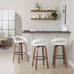 LumiSource Grotto Swivel Bar Stool with White Velvet Upholstery in Walnut Wood and Black (Set of 2), , large