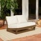 Linon Home Decor Silbury Outdoor Bench with Black Cushion in Warm Teak, , large