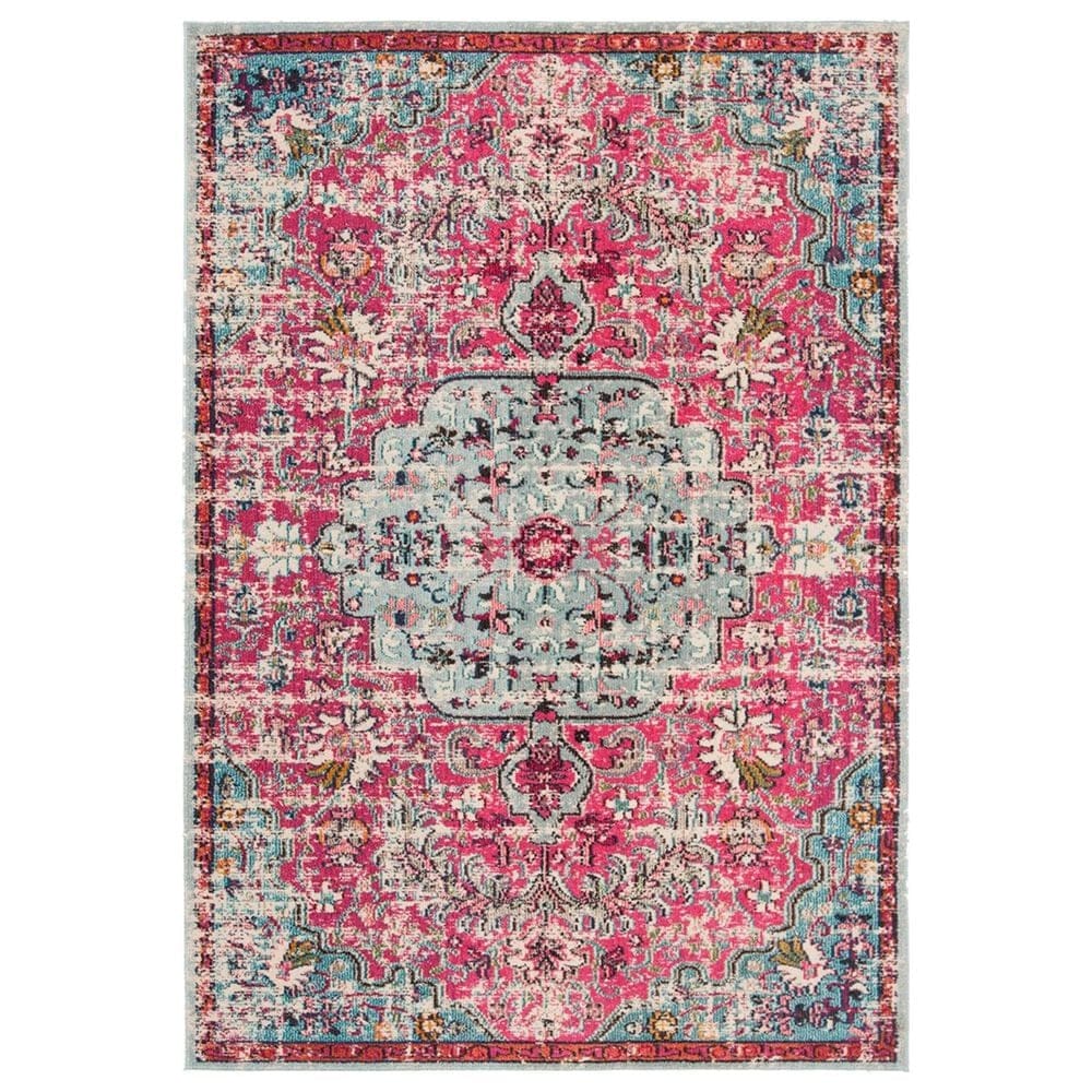 Safavieh Madison MAD447R 4" x 6" Fuchsia and Teal Area Rug, , large