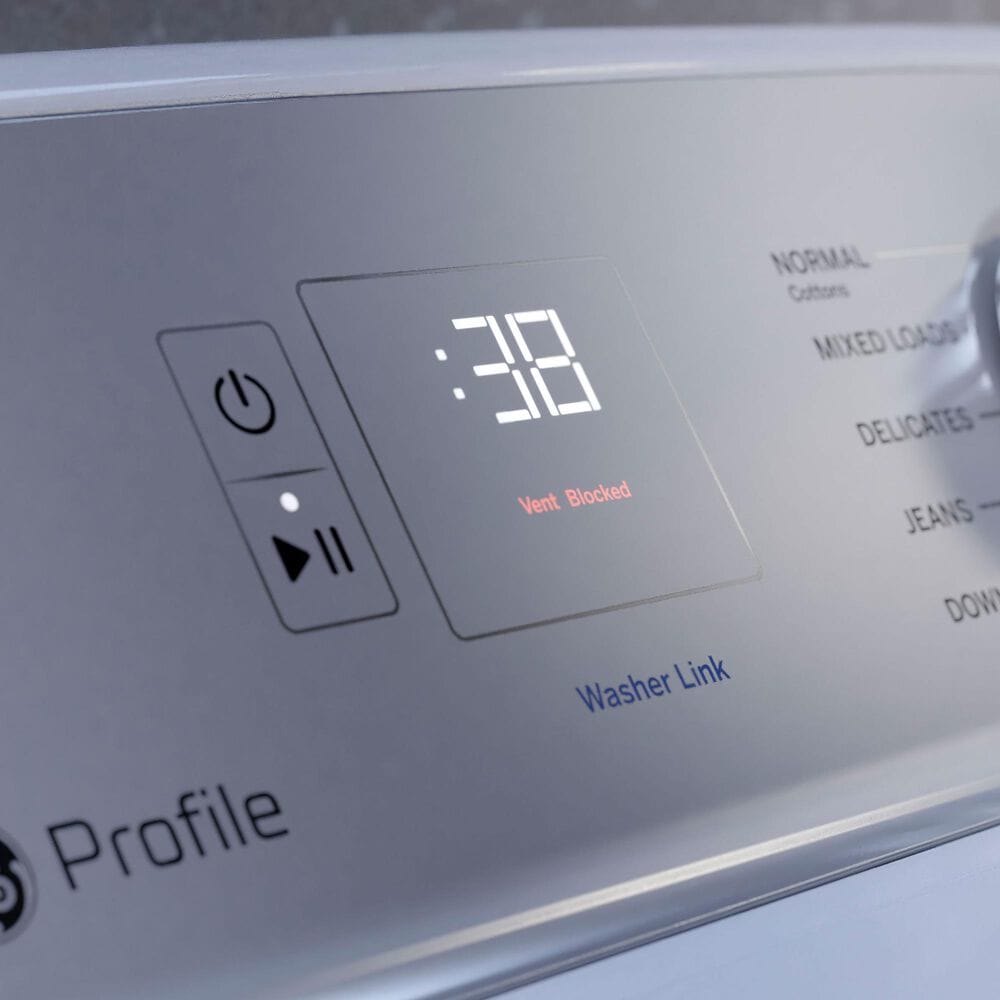 GE Profile 7.4 Cu. Ft. Gas Dryer with Sanitize Cycle and Sensor Dry in White, , large