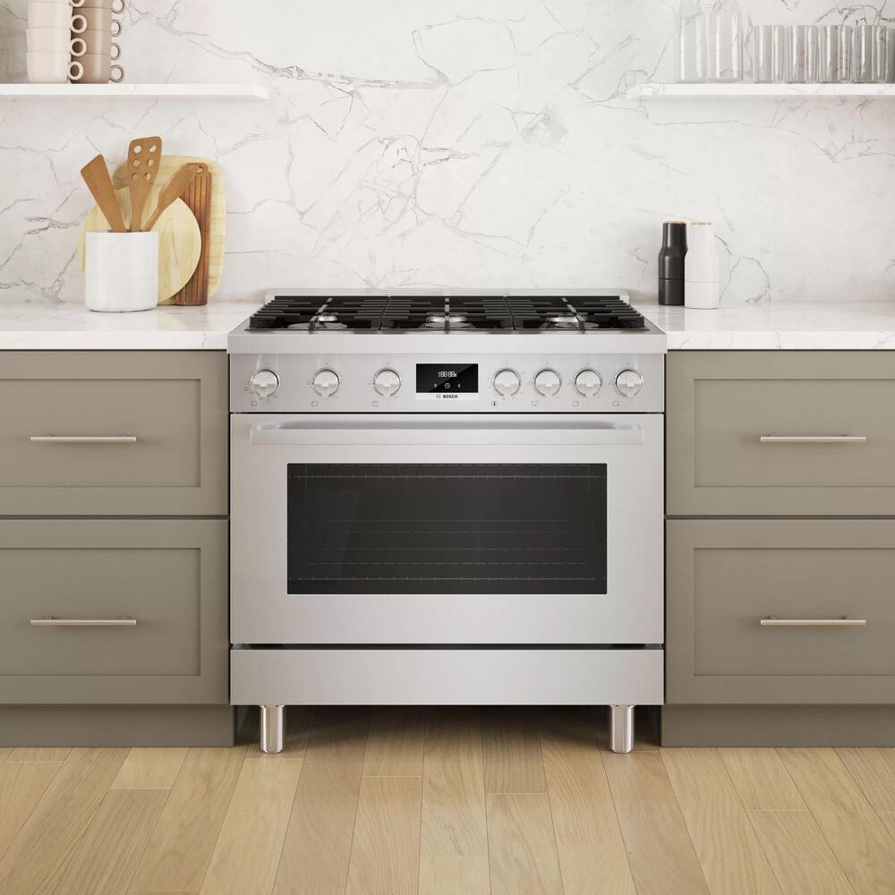 Bosch 3.4 Cu. Ft. Freestanding Gas Range with Convection in Stainless Steel, , large