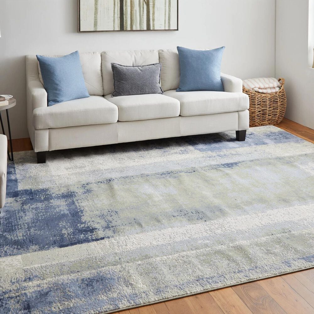 Feizy Clio 7&#39;9&quot; x 10&#39; Blue and Green Area Rug, , large