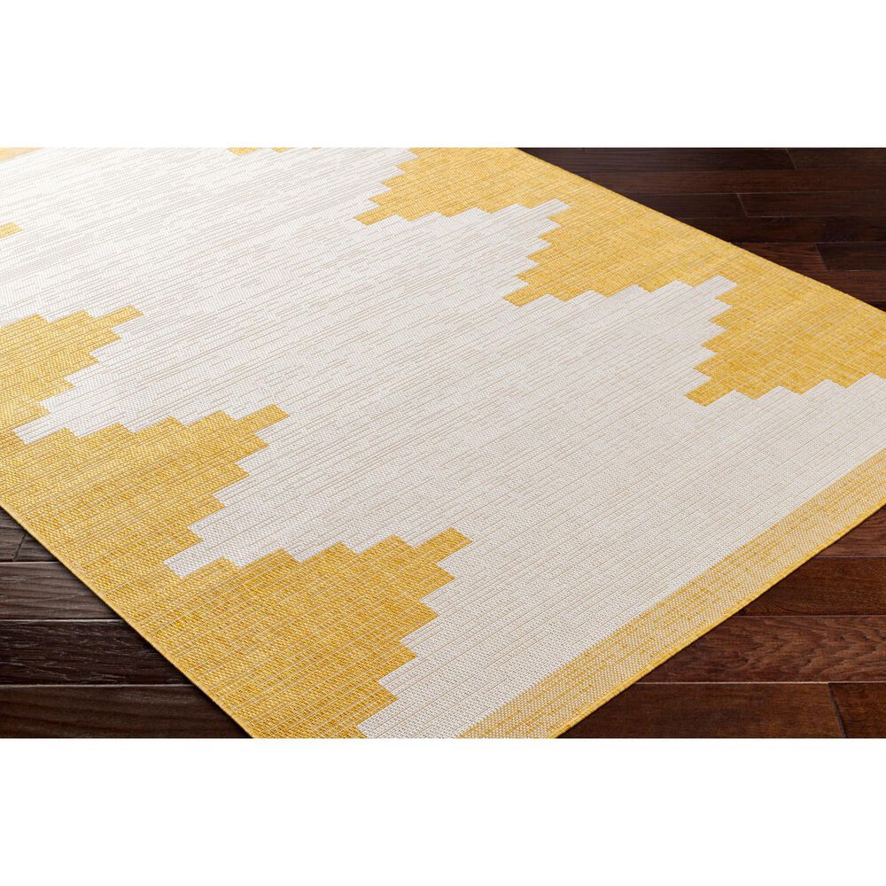 Surya Eagean EAG-2437 Mustard and Ivory 7&#39;10&quot; x 10&#39;2&quot; Indoor/Outdoor Area Rug, , large