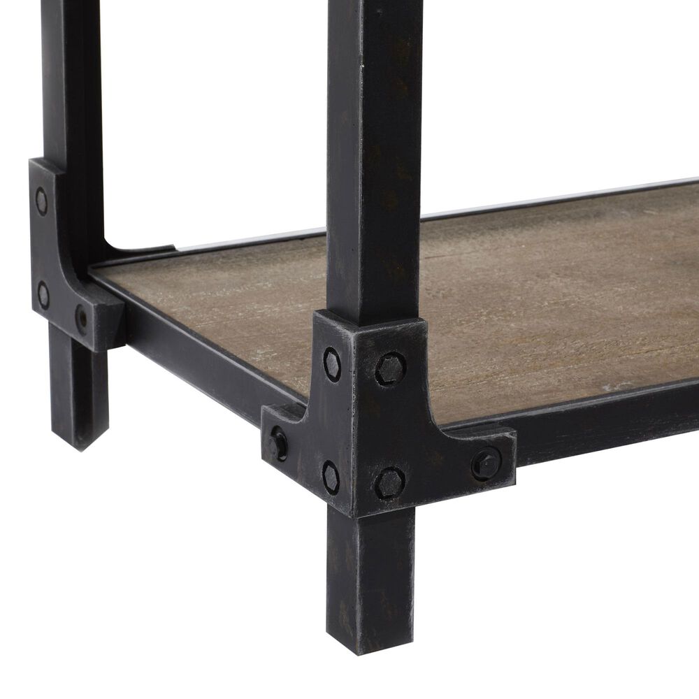 Maple and Jade 2-Shelf Console Table in Brown and Dark Rusted, , large